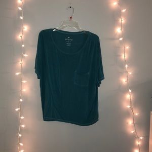 soft and sexy teal crop tee